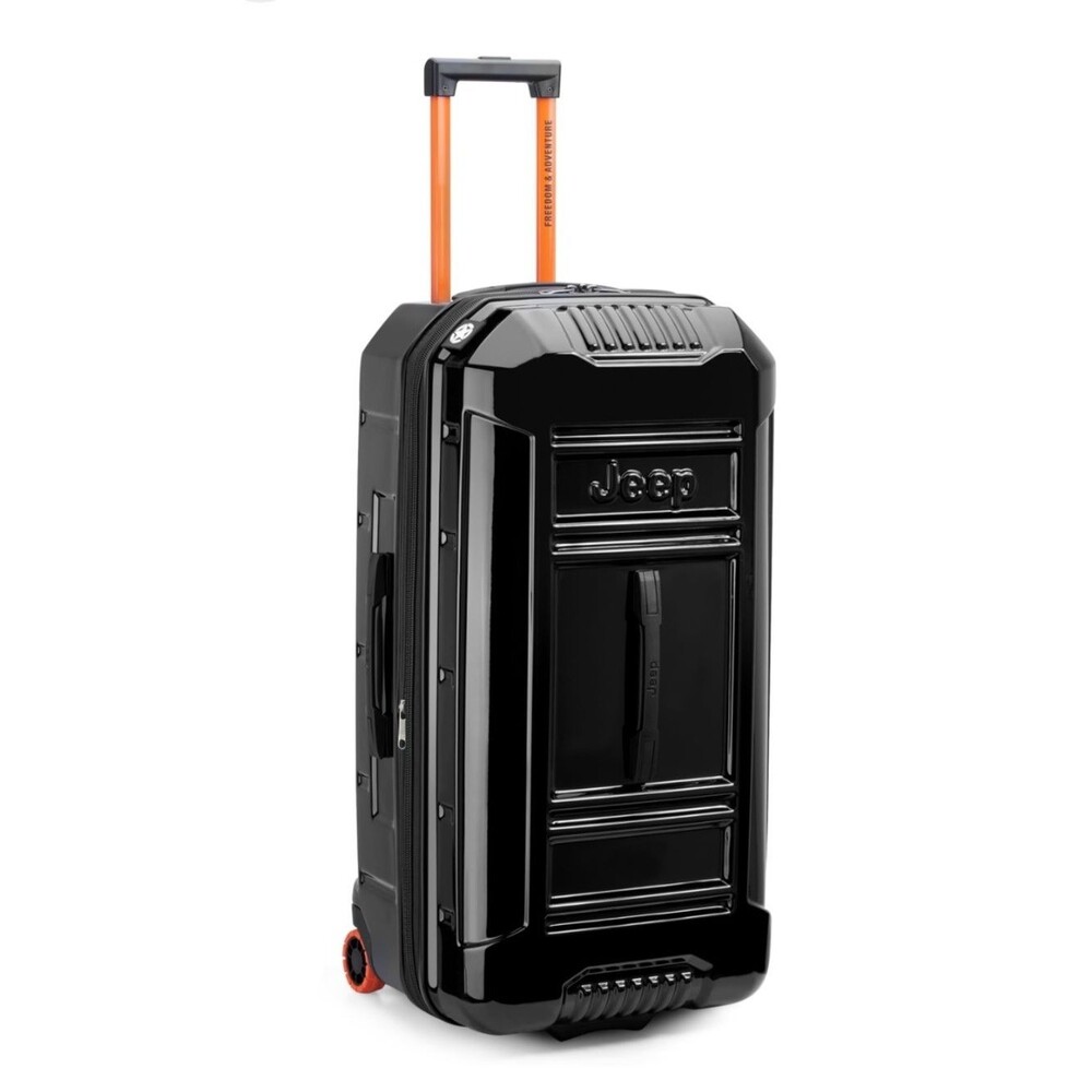 Jeep Black ✈️🏖️ Suitcase with Orange Telescoping Handle luggage travel bag